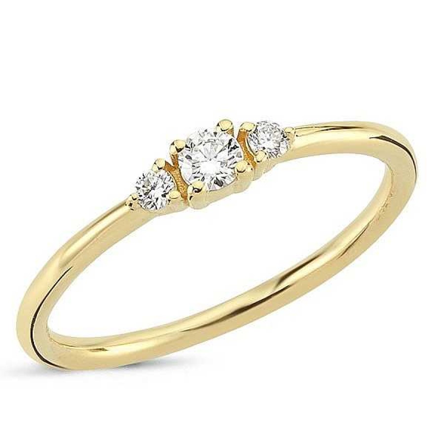 Ringe Nuran | Petit - Diamantring Aus 14 Kt. Gold Mit Insgesamt 0,15 Kt. Diamanten