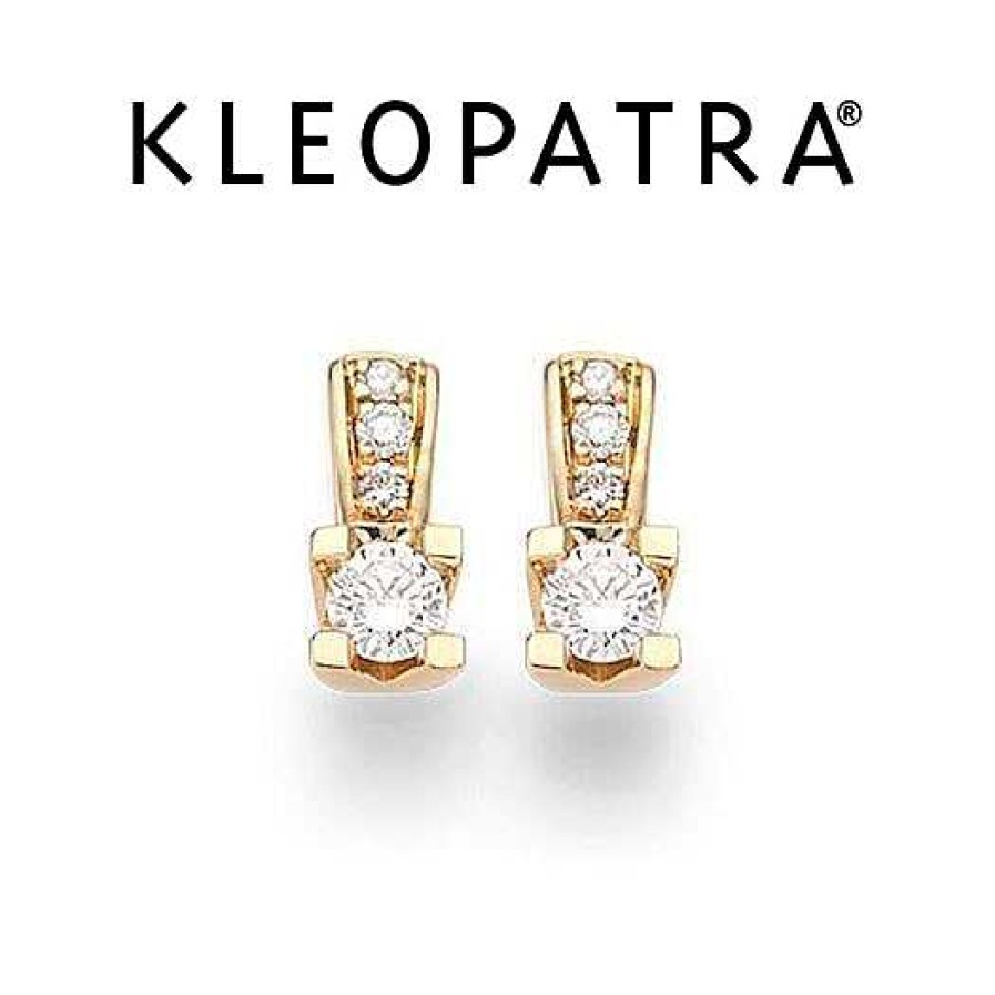 Ohrringe Scrouples | Kleopatra Queen Ohrringe Aus 14Kt. Gold 0,13-0,23Ct. Diamanten