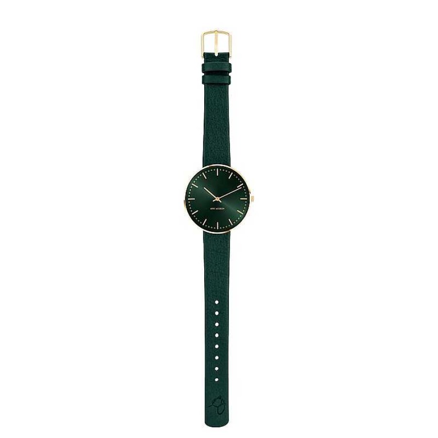 Uhren Arne Jacobsen | Arne Jacobsen - Rathaus Evergreen Uhr Mit Gr Nem Zifferblatt 34