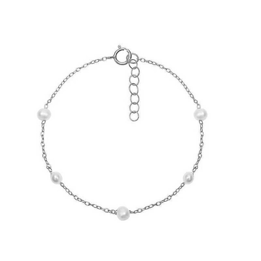 Armb Nder MerlePerle | Merleperle - Agnes Perlenarmband In Silber Mit F Nf Perlen