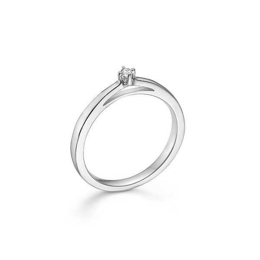 Ringe Mads Z | Krown Ring I 14 Kt. Wei Gold Mit Diamanten Von 0,04 Ct - 0,50 Ct.