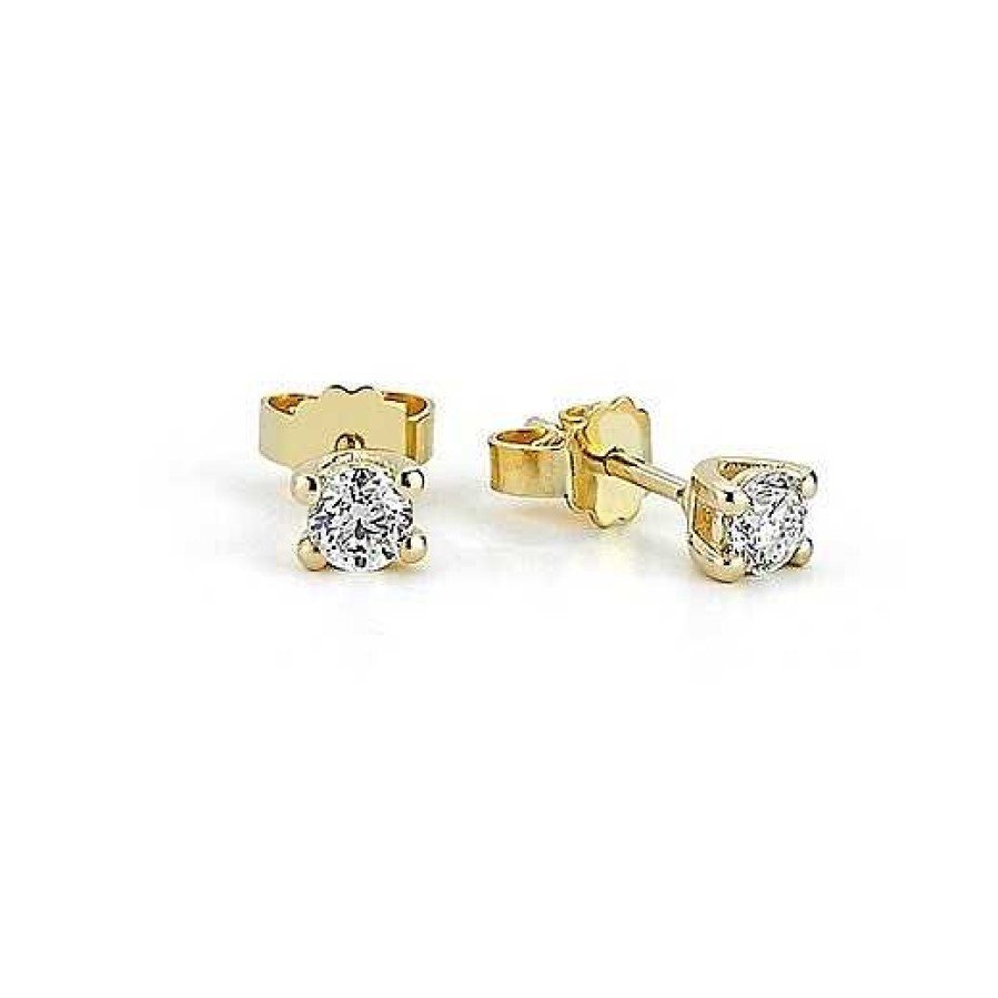 Ohrringe Nuran | 14 Kt. Tria Goldohrstecker Mit Diamanten Von 0,16-0,56 Ct.