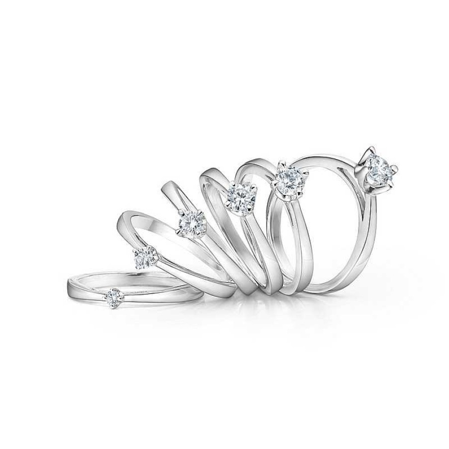 Ringe Mads Z | Krown Ring I 14 Kt. Wei Gold Mit Diamanten Von 0,04 Ct - 0,50 Ct.