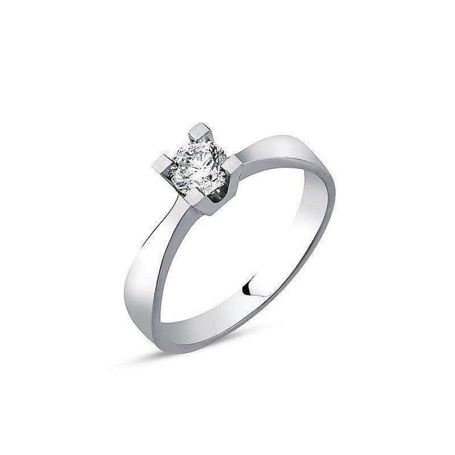 Ringe Nuran | Diamant 14 Kt. Wei Goldring Mit 0,25 Diamant