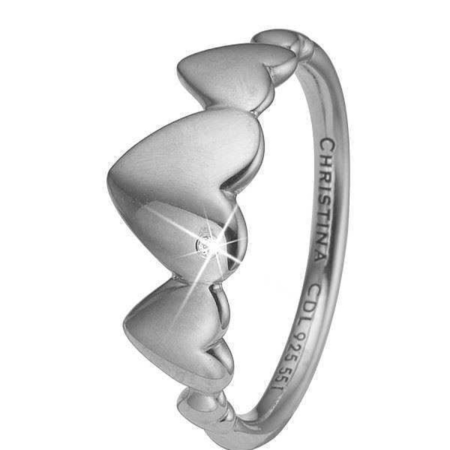 Ringe Christina Jewelry & Watches | Christina Sammelt Ring In Silber "Hearts For Ever"