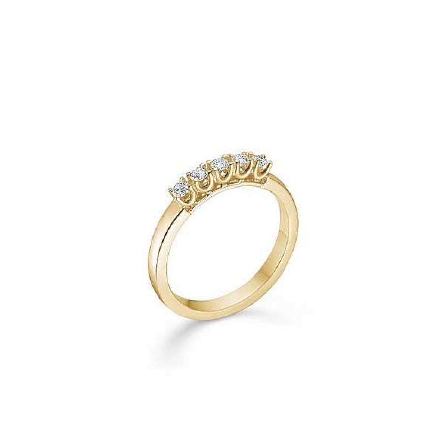 Ringe Mads Z | Crown Allianz Ring I 14 Kt. Gold Mit 5 X Diamanten Von 0,04 Ct. Bis 0,09 Ct.