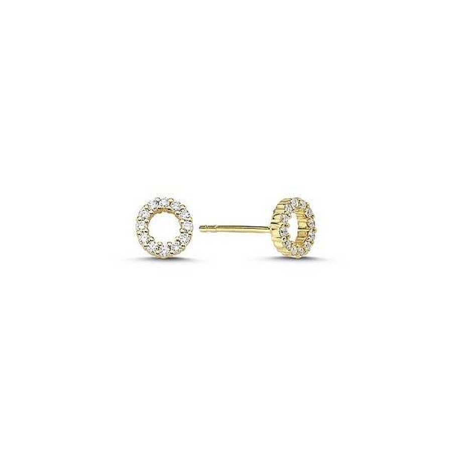 Ohrringe Nuran | Circle - Diamantohrringe Aus 14 Kt Gold Mit Insgesamt 0,24Ct.