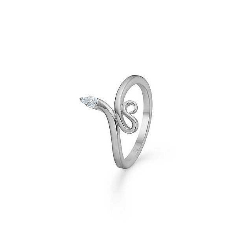 Ringe Mads Z | Mads Z - Kobra Ring Aus Silber Mit Zirkon