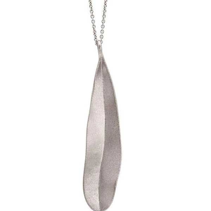 Anh Nger Heiring | Heiring - Breiter Gras-Anh Nger Aus Rhodiniertem Stahl Silber - Large**