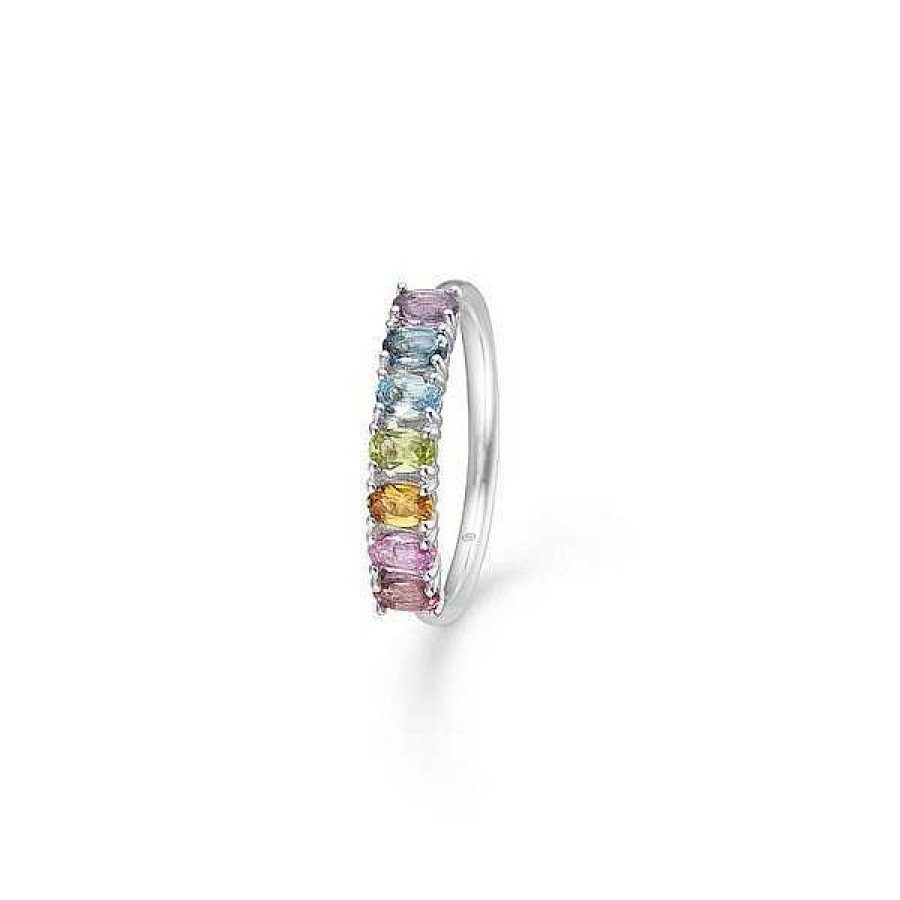 Ringe Mads Z | Mads Z - Poesie Regenbogen Ring Aus Silber Mit Echtem Stein