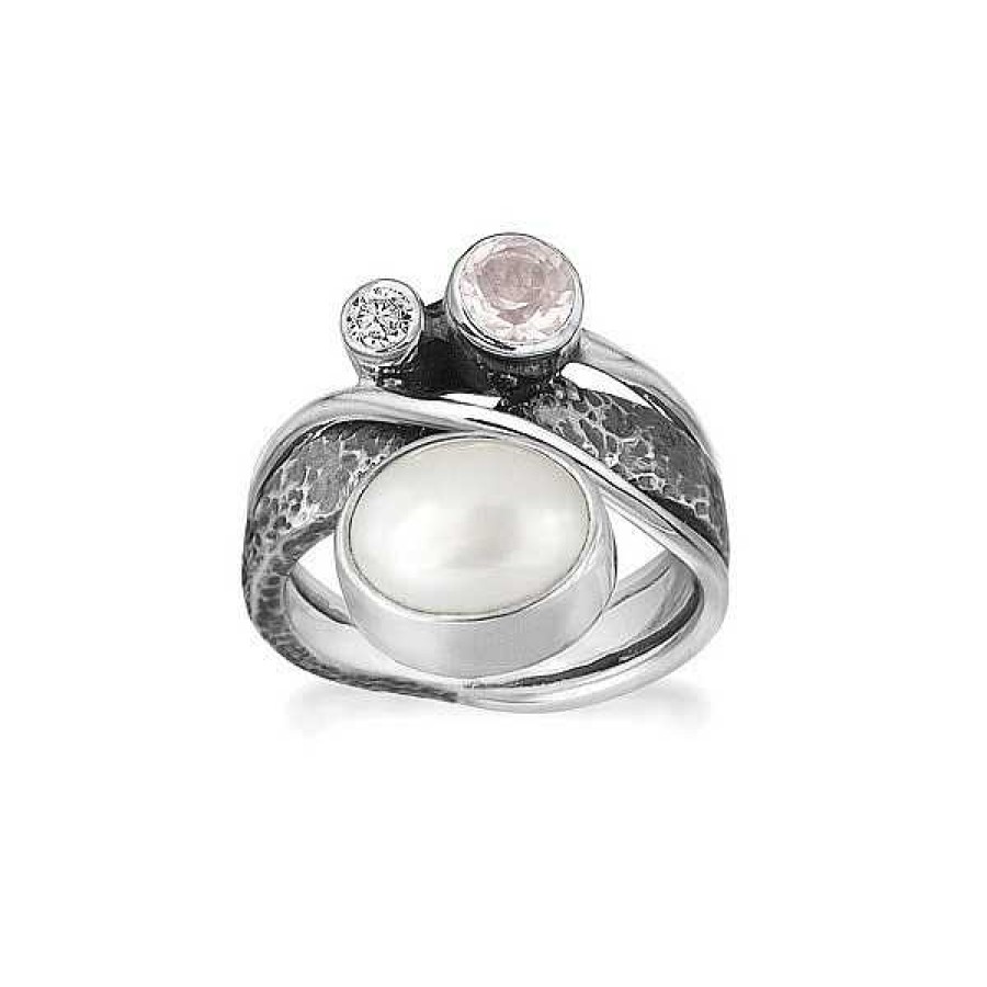 Ringe Rabinovich | Rabinovich - Glamorous Pearl Schwarzer Silberring