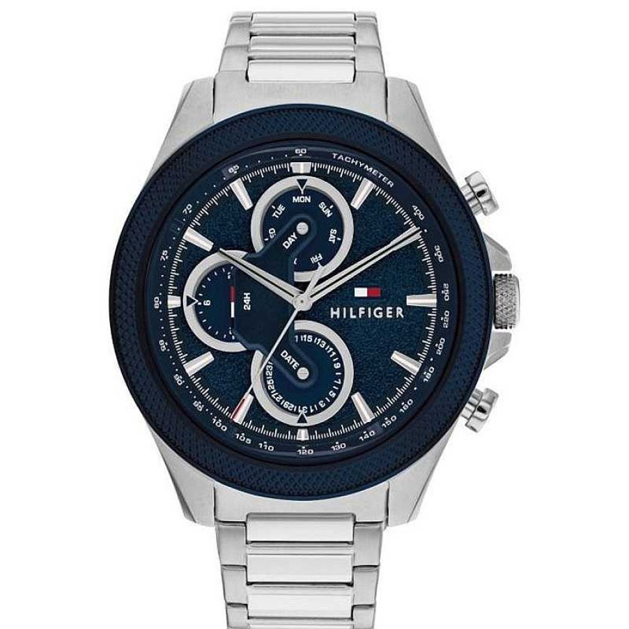 Uhren Tommy Hilfiger | Tommy Hilfiger - Clarksteel Uhr Aus Stahl Mit Dunkelblauem Zifferblatt