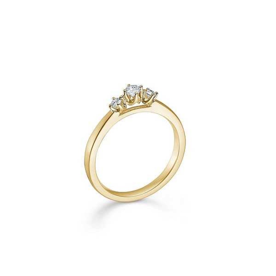 Ringe Mads Z | Crown Dreifaltigkeitsring I 14 Kt. Gold Mit 3 Diamanten Von 0,17 Ct - 0,56 Ct.