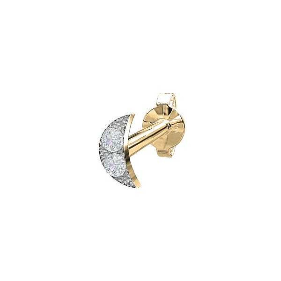 Ohrringe Nordahl Andersen | Piercingschmuck - Pierce52, Mondohrring Aus 14Kt. Gold Mit Diamant