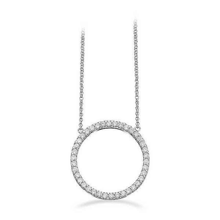 Halsketten Scrouples | Dazzling - 14 Kt Wei Gold Halskette Mit Insgesamt 0,34 Ct W/Si