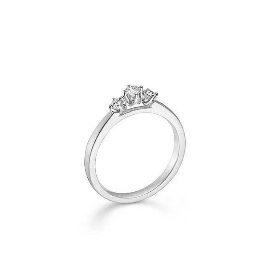 Ringe Mads Z | Crown Dreifaltigkeitsring I 14 Kt. Wei Gold Mit 3 Diamanten Von 0,17 Ct - 0,56 Ct.