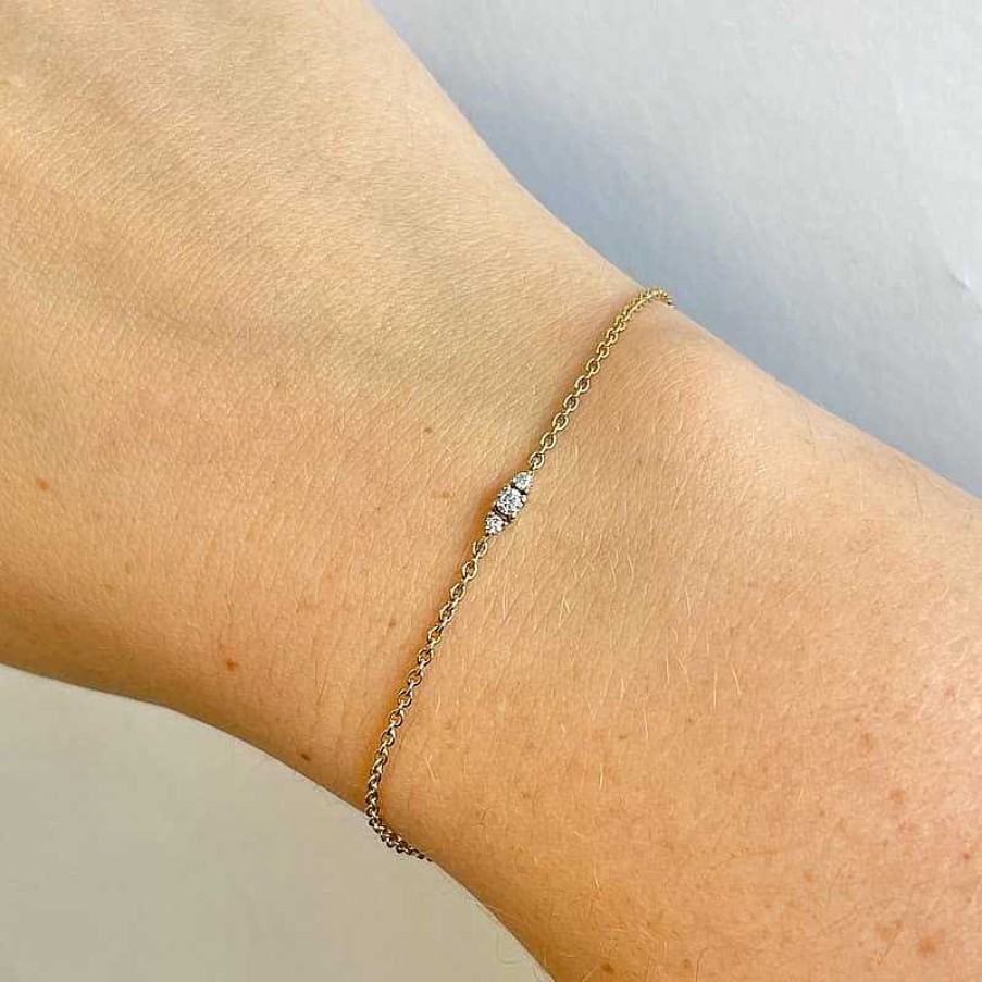 Armb Nder Nuran | Petit - Armband Aus 14-Kar Tigem Gold Mit Diamanten Von Insgesamt 0,09 Ct.