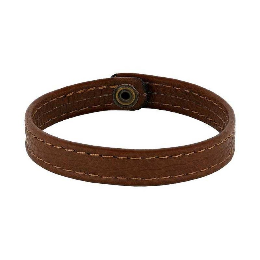 Armb Nder Nordahl Andersen | Son Of Noa - Herrenarmband Aus Braunem Kalbsleder Mit Knopf (L Nge W Hlen)