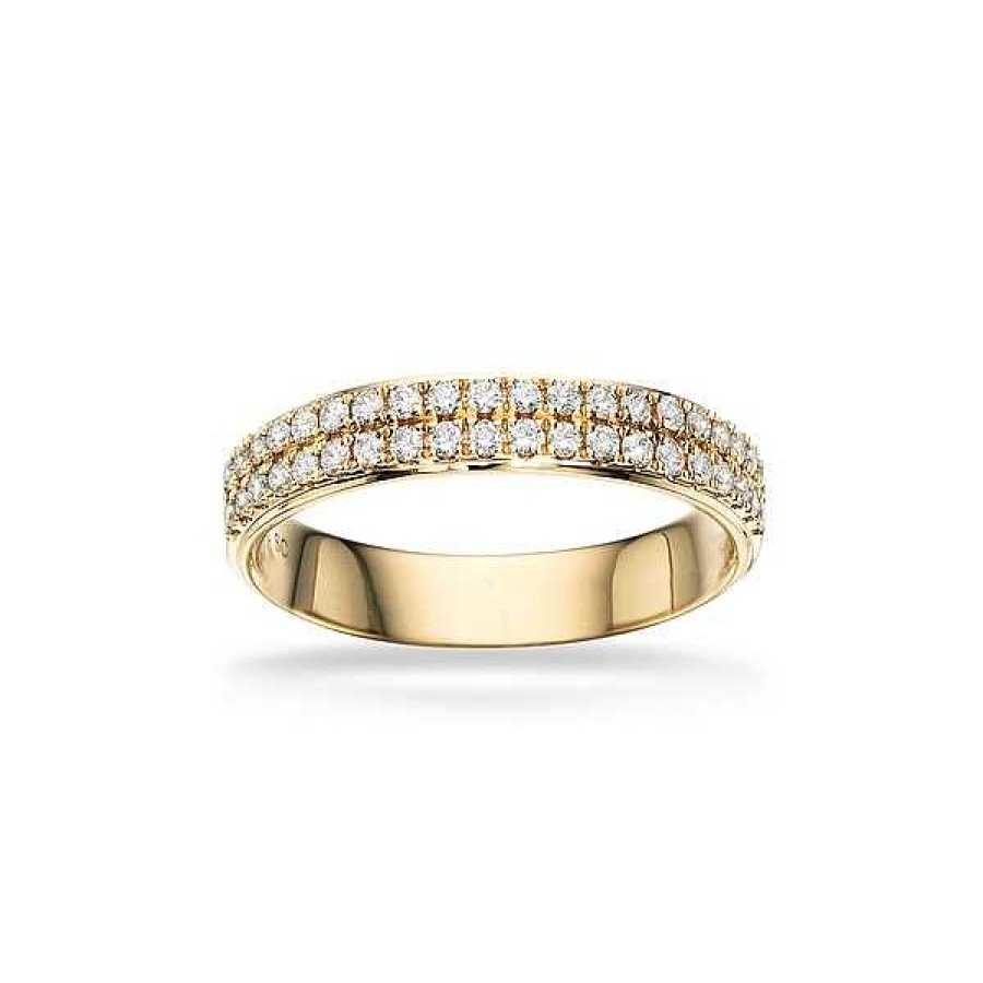 Ringe Scrouples | Dazzling - 14 Karat Goldring In 2 Reihen Mit Insgesamt 0,34 Karat. H-W/Si