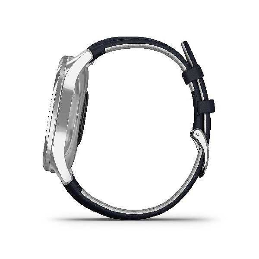 Uhren GARMIN | Garmin - Vivomove Luxe, Ww, Intelligente Uhr Mit Marineblauem Lederarmband.