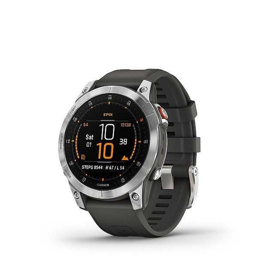 Uhren GARMIN | Garmin - Epix Gen 2 Smartwatch Mit Slate Steel Und Silikonarmband