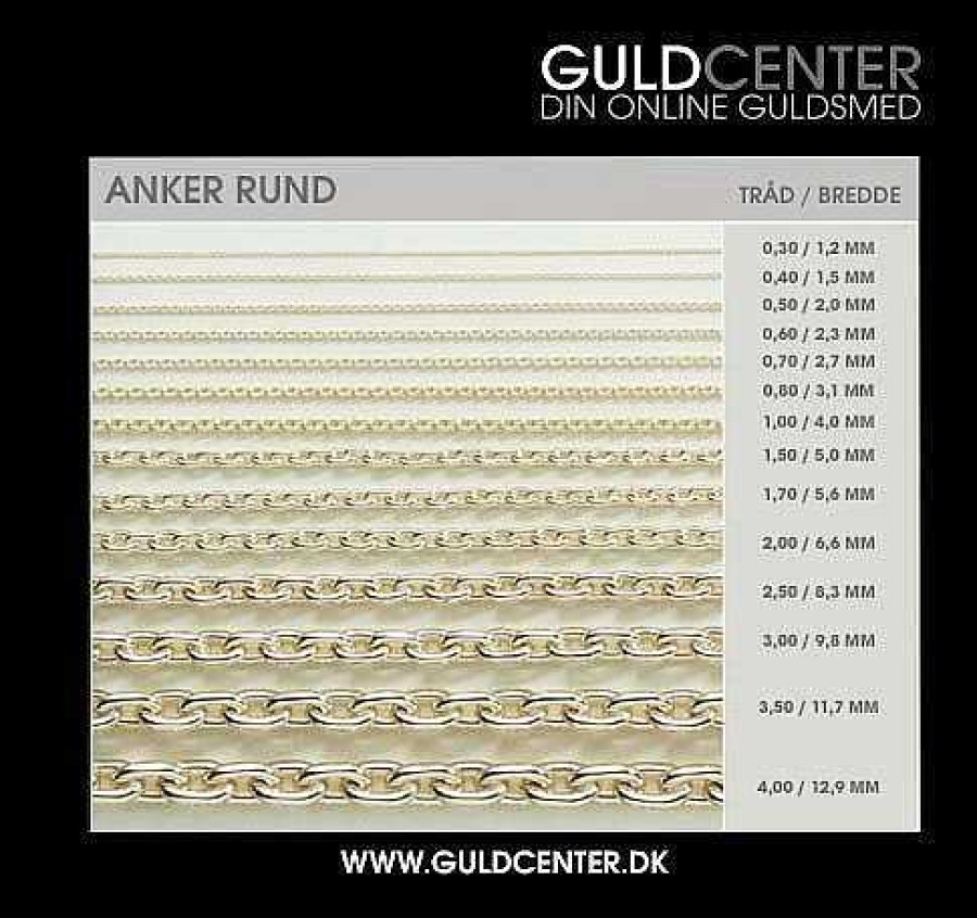 Armb Nder BNH | Anker Rund - Armband In 8Kt. Gold (Gr E Und L Nge W Hlen)