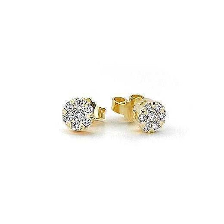 Ohrringe Nuran | Flora Diamant-Ohrringe - 14 Karat Rotgold Mit Blume Aus Diamanten 0,34-1,14 Ct