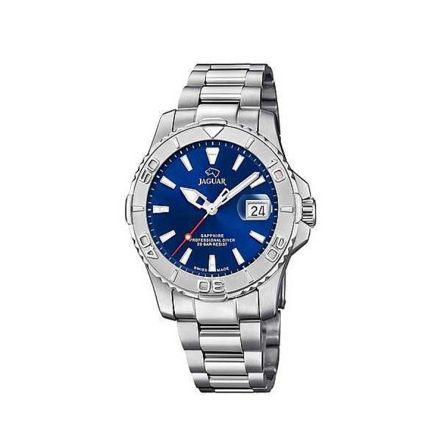 Uhren Jaguar | Jaguar - Unisex Executive Diver Mit Blauem Zifferblatt Und Stahlarmband