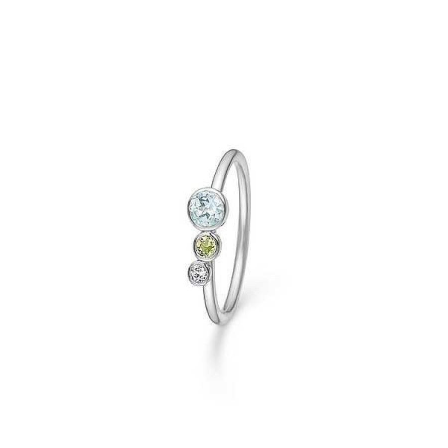 Ringe Mads Z | Mads Z - Blauer Himmel Ring Aus Silber Mit Topas Und Peridot