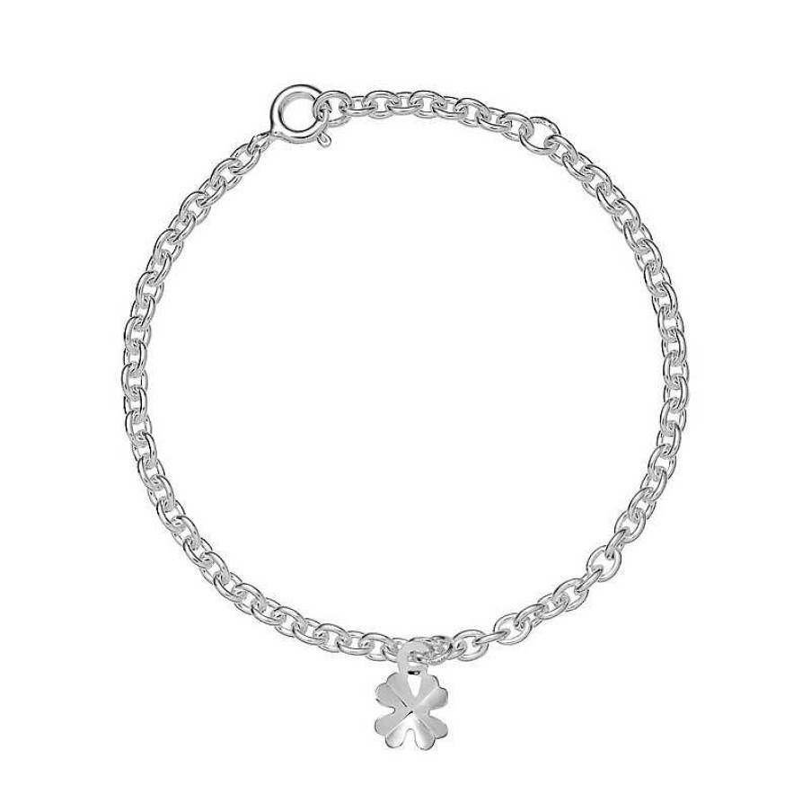 Armb Nder Lund Copenhagen | Lund Copenhagen Kinderarmband In Silber Mit Klee