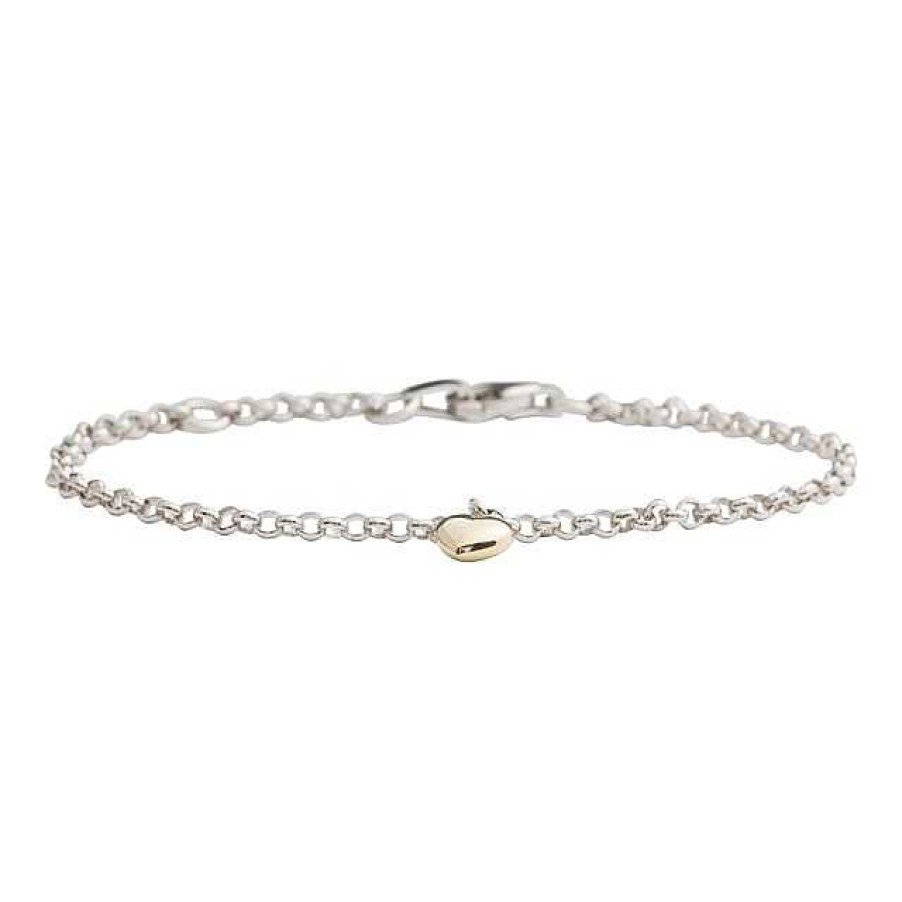 Armb Nder Nordahl Andersen | Silbernes Armband F R Kinder Mit Kleinem Herz Aus 8 Karat Gold