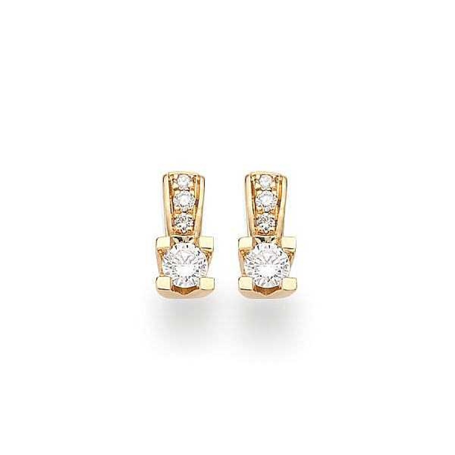 Ohrringe Scrouples | Kleopatra Queen Ohrringe Aus 14Kt. Gold 0,13-0,23Ct. Diamanten