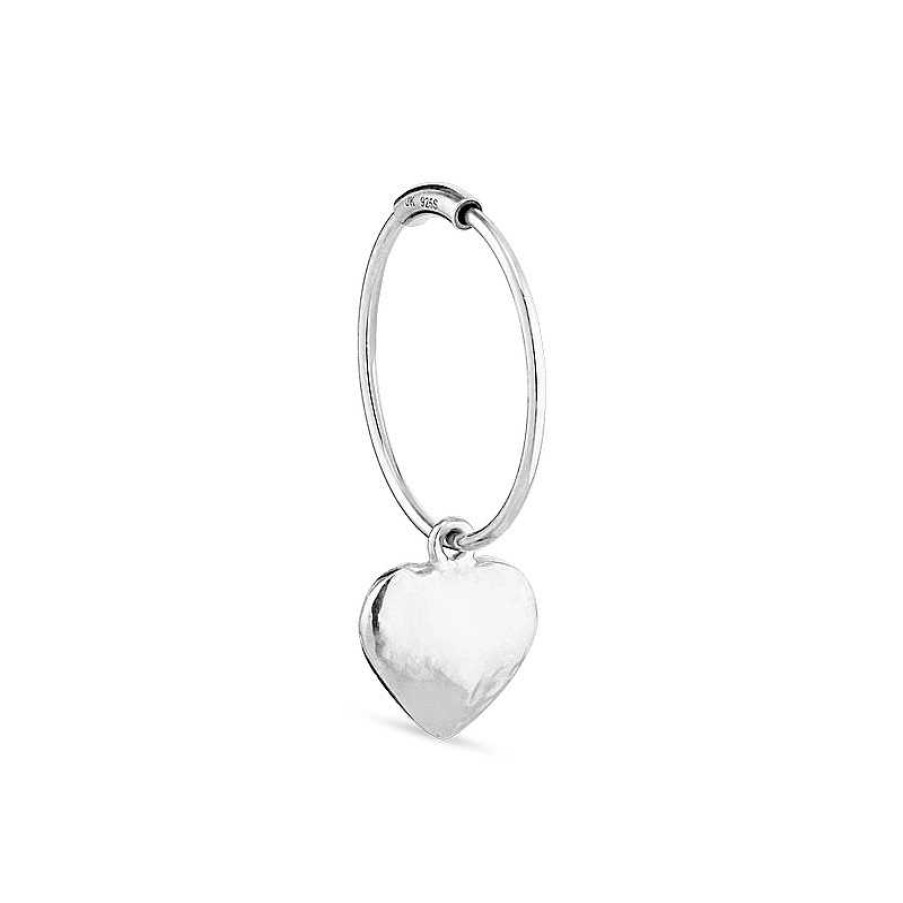 Ohrringe Jane Kønig | Jane K Nig - Creole Mit Bruised Heart Anhanger In Silber