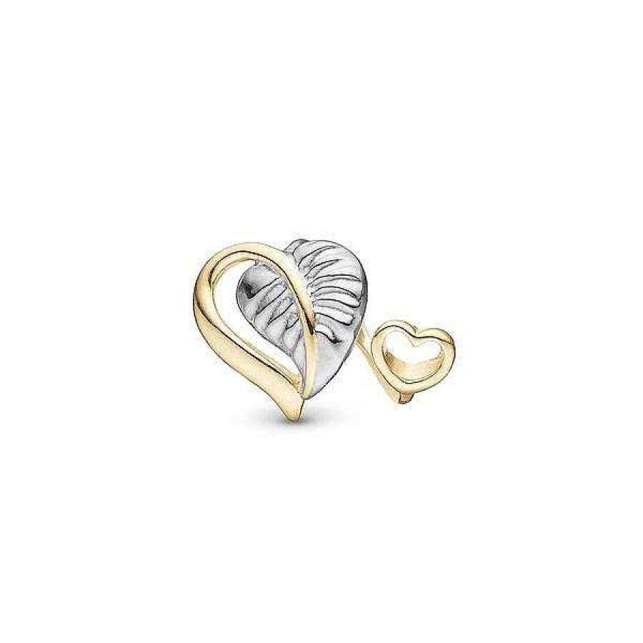 Charms F R Armb Nder Christina Jewelry & Watches | Christina Collect - Leaf Of Love Charm In Bicolor F R Lederarmband