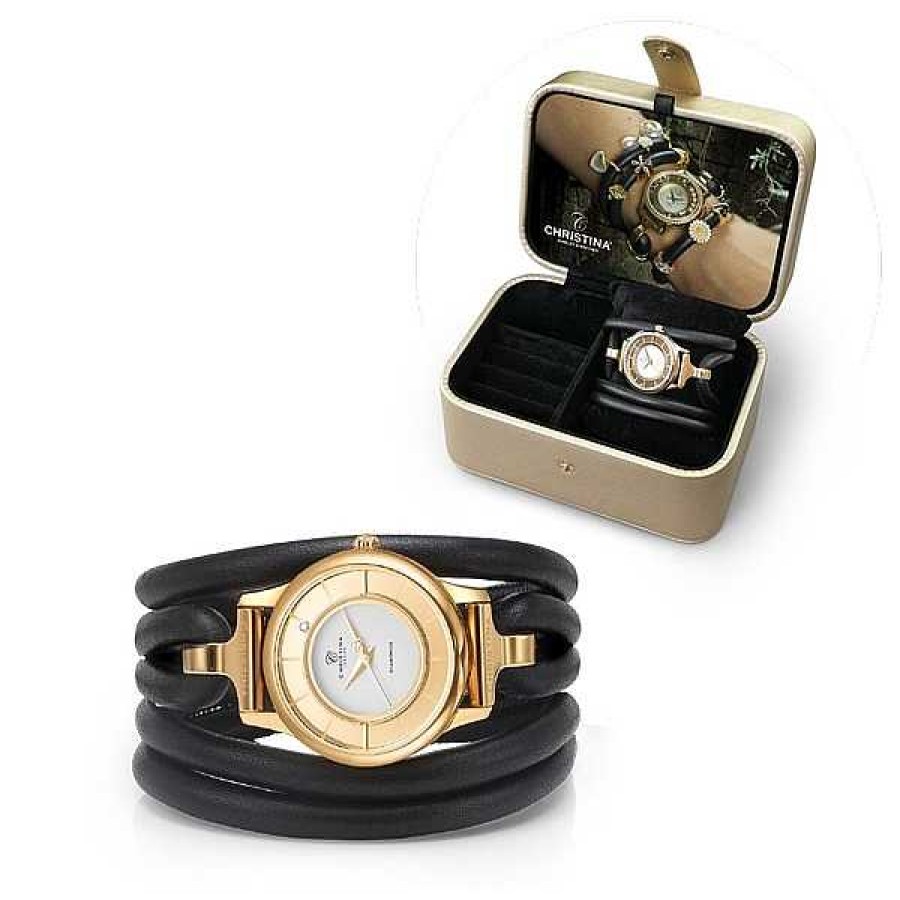 Uhren Christina Jewelry & Watches | Christina Collect - Weihnachtskampagne Klassische Uhr In Vergoldete & Lederarmband