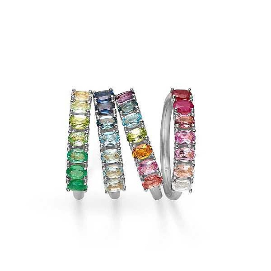 Ringe Mads Z | Mads Z - Poesie Regenbogen Ring Aus Silber Mit Echtem Stein