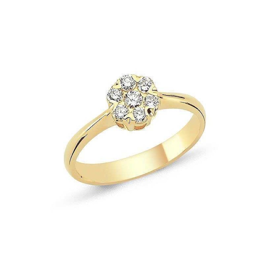 Ringe Nuran | Flora Diamantring - 14 Karat Gold Mit Blume Aus Diamanten 0,17-0,57 Karat