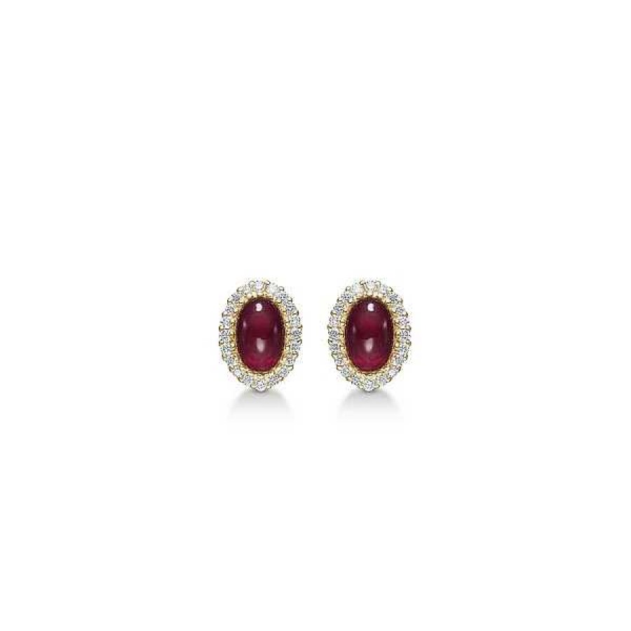 Ohrringe Mads Z | Mads Z - Royal Ruby Ohrringe Aus 14 Karat Gold Mit Rubinen Und Diamanten