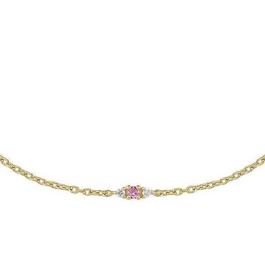 Armb Nder Nuran | Petit - Armband Aus 14-Kar Tigem Gold Mit Rosa Saphiren Mit Einem Gesamtgewicht Von 0,04Ct.