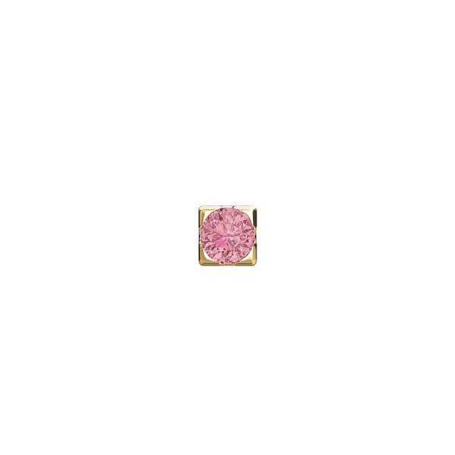 Ohrringe Nordahl Andersen | Piercingschmuck - Pierce52 Labret-Piercing Rosa Topas 14Kt. Gold