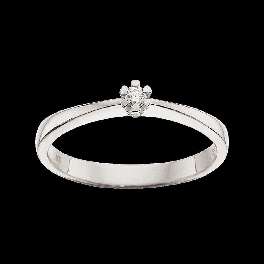 Ringe Scrouples | Vida Ring 14 Kt. Wei Gold Mit Brillant 0,03 - 0,50 Kt.