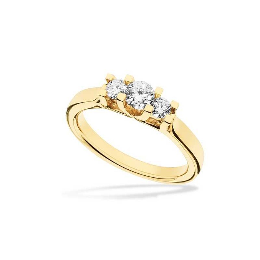 Ringe Scrouples | Zoya 14 Kt Goldring Mit 3 Brillanten 0,46 Ct.