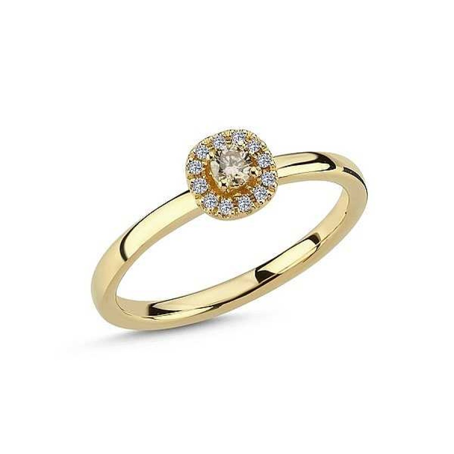 Ringe Nuran | Nuran - Champagnerring Aus 14 Kt Gold Mit Insgesamt 0,16Ct.