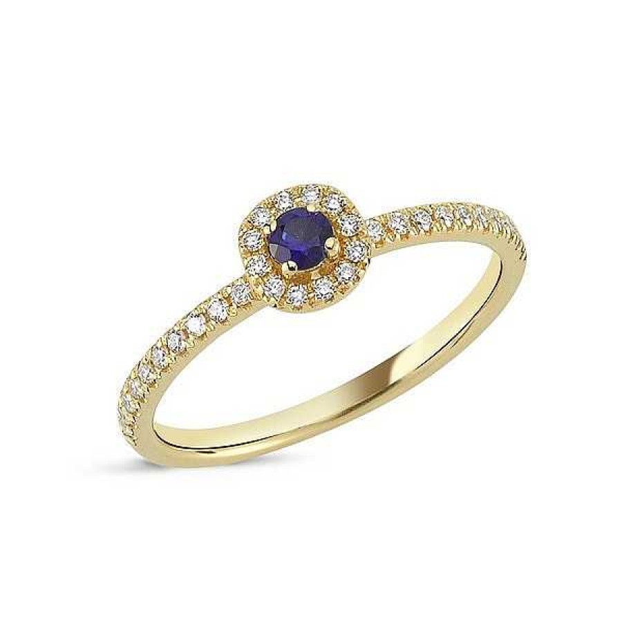 Ringe Nuran | Sofia - Diamantring Mit Blauem Saphir Aus 14-Kar Tigem Gold Mit Insgesamt 0,17 Ct.