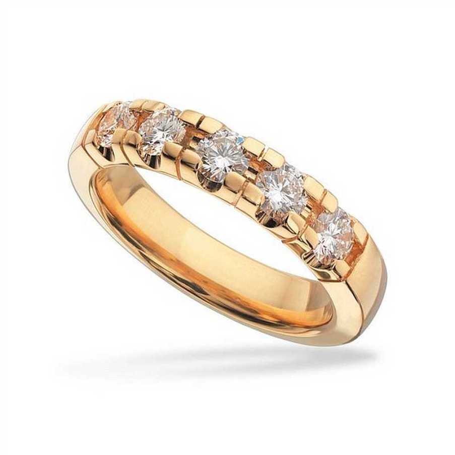 Ringe Scrouples | Scrouples - Ehering Grace Aus 14Kt Gold Mit Insgesamt 5X0,15Ct.