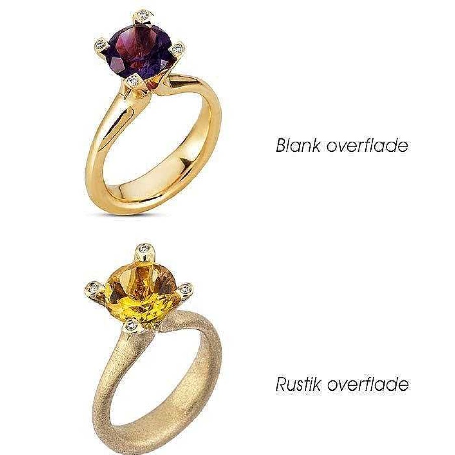 Ringe Nuran | Cocktailring Aus 14 Karat Gold Mit Amethyst Und Diamanten