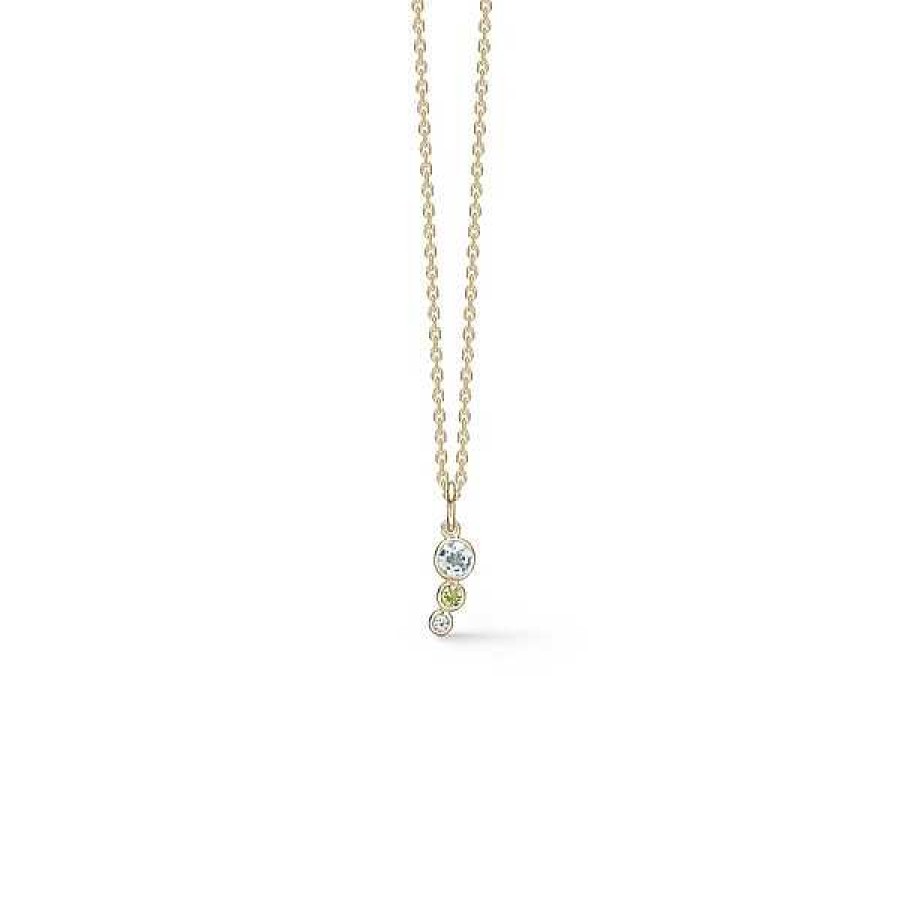 Halsketten Mads Z | Mads Z - Anh Nger Blauer Himmel Aus 14 Karat Gold Mit Topas Und Peridot