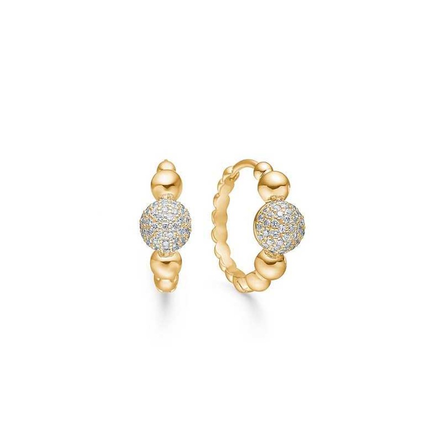 Ohrringe Mads Z | Mads Z - Big Diamond Ball Ohrringe Aus 14 Karat Gold Mit Insgesamt 0,47 Karat