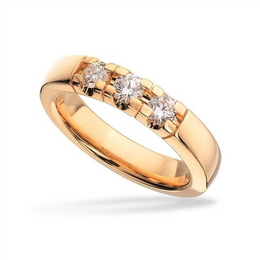 Ringe Scrouples | Scrouples - Ehering Grace Aus 14Kt Gold Mit Insgesamt 3X0,15Ct.