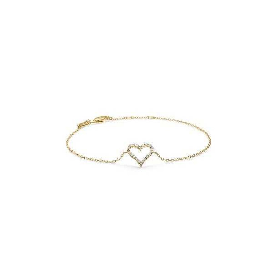 Armb Nder Mads Z | Mads Z - Tender Heart Armband Aus 14Kt. Gold Und 0,12Ct. Brillanten